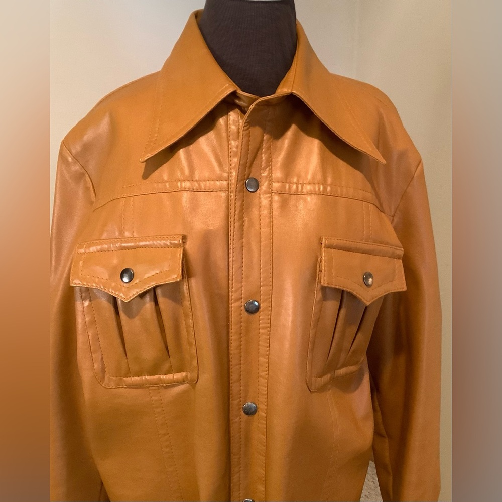 Vintage Campus Outerwear Men’s Vinyl Jacket 44R Made in Korea Retro 1970s - Picture 2 of 14